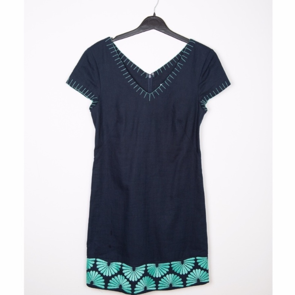 Vineyard Vines Linen Blend Embroidered Dress